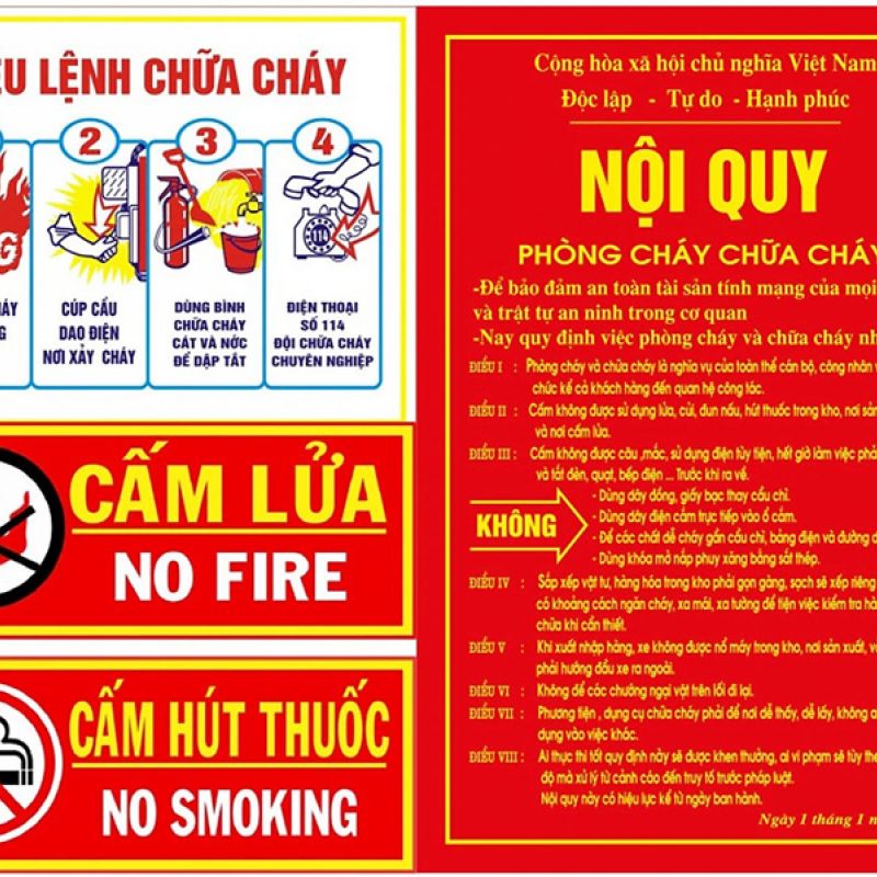 BẢNG TIÊU LỆNH PCCC