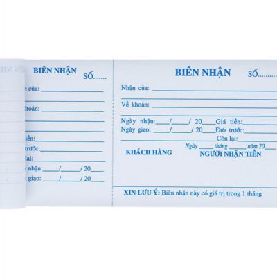BIÊN NHẬN 1 LIÊN TRẮNG